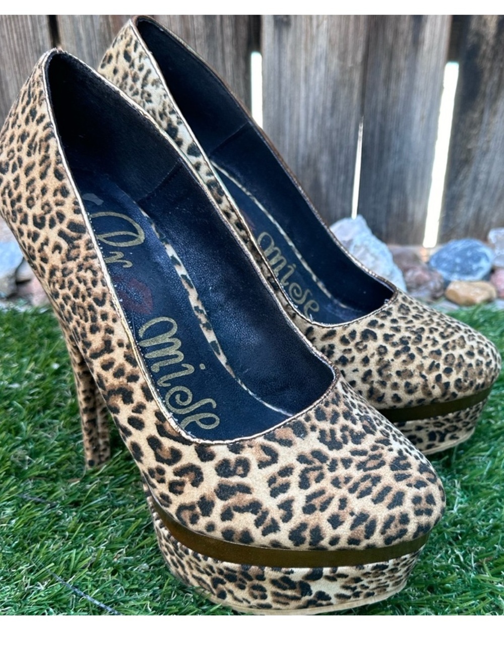 Promise Leopard-Print Platform Pumps in Tan and Black - Picture 5 of 6